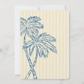 Gele Palm Lente Pastel Strand Bruidsfeestje Kaart (Achterkant)