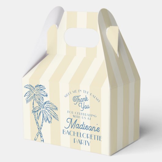 Gele Palm Spring Pastel Beach Bachelorette Party Bedankdoosjes (Achterkant)