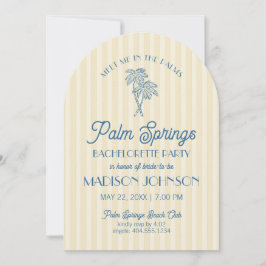 Gele Palm Spring Pastel Beach Bachelorette Party Kaart