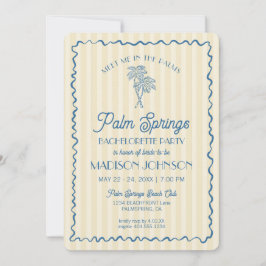 Gele Palm Spring Pastel Beach Bachelorette Party Kaart