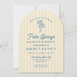Gele Palm Spring Pastel Beach Bachelorette Party Kaart