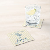 Gele Palm Spring Pastel Beach verjaardagsfeestje Kartonnen Onderzetters (Insitu)