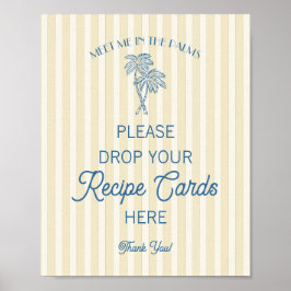 Gele Palm Springs Beach Deel een recept Bruiloft Poster