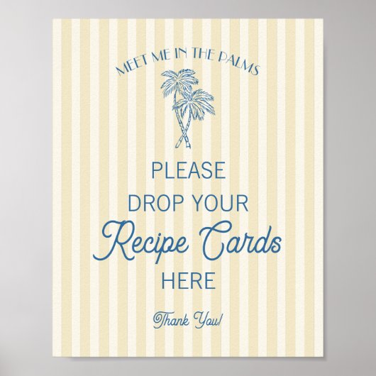 Gele Palm Springs Beach Deel een Recept Bruiloft Poster (Voorkant)