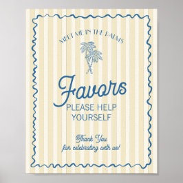 Gele Palm Springs Pastel Beach Favorieten Poster