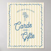 Gele Palm Springs Pastel Beach Kaarten & geschenke Poster (Voorkant)
