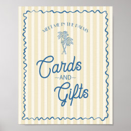 Gele Palm Springs Pastel Beach Kaarten & geschenke Poster