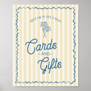 Gele Palm Springs Pastel Beach Kaarten & geschenke Poster