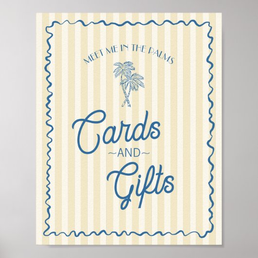 Gele Palm Springs Pastel Beach Kaarten & geschenke Poster (Voorkant)