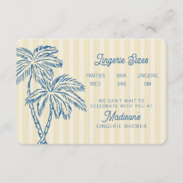 Gele Palm Springs Pastel Beach Lingerie Insert Informatiekaartje