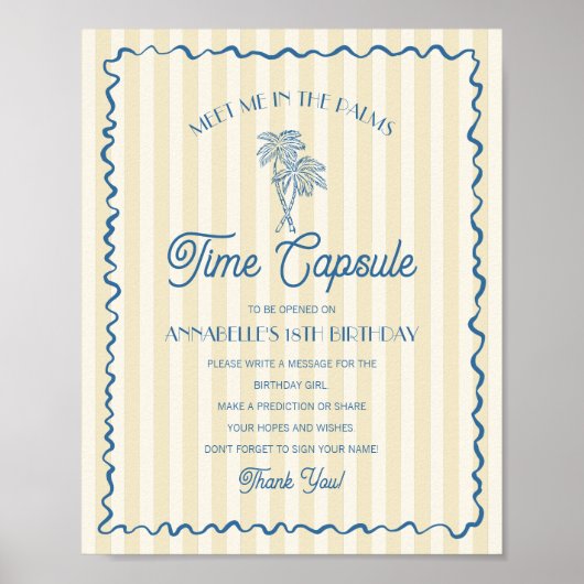 Gele Palm Springs Pastel Beach Time Capsule Poster (Voorkant)