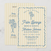 Gele Palm Springs Pastel Beach Verjaardag Weekend Kaart (Voorkant / Achterkant)