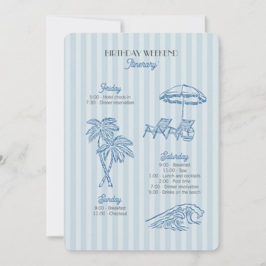 Gele Palm Springs Pastel Beach Verjaardag Weekend Kaart (Achterkant)