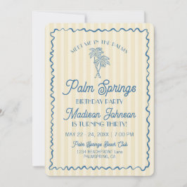 Gele Palm Springs Pastel Beach verjaardagsfeestje Kaart