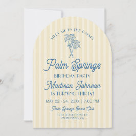 Gele Palm Springs Pastel Beach verjaardagsfeestje Kaart