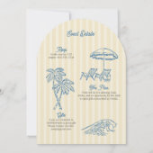 Gele Palm Springs Pastel Beach verjaardagsfeestje Kaart (Achterkant)