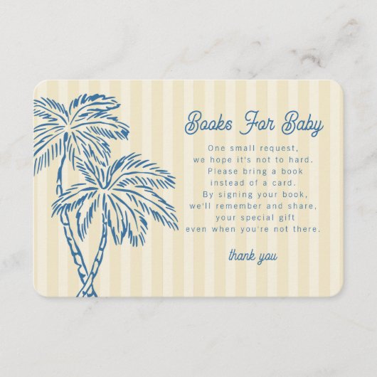 Gele Palm Springs Pastel Boeken voor Baby Insert Informatiekaartje (Voorkant)