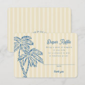 Gele Palm Springs Pastel Luier Raffle Insert Informatiekaartje (Voorkant / Achterkant)