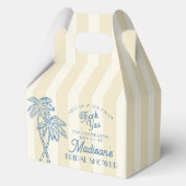 Gele Palm Springs Pastel Strand Bruidsdiner Bedankdoosjes (Achterkant)