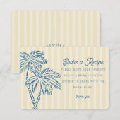 Gele Palm Springs Pastel Strand Deel Receptkaart Informatiekaartje (Voorkant / Achterkant)