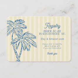 Gele Palm Springs Pastel Strand Register Inlegkaar Informatiekaartje