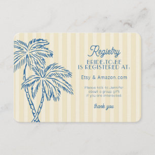 Gele Palm Springs Pastel Strand Register Inlegkaar Informatiekaartje