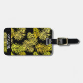 Gele palmbladeren gepersonaliseerd Bagagelabel (Voorkant horizontaal)