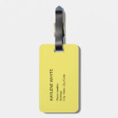 Gele palmbladeren gepersonaliseerd Bagagelabel (Achterkant verticaal)