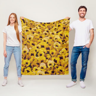 Gele pansies fleece deken