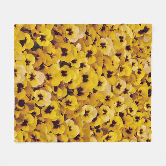 Gele pansies fleece deken (Voorkant (Horizontaal))