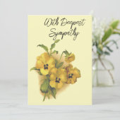  Gele Pansies Floral Sympathische kaart (Staand voorkant)