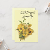  Gele Pansies Floral Sympathische kaart (Voorkant / Achterkant in situ)