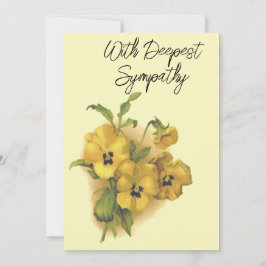 Gele Pansies Floral Sympathische kaart