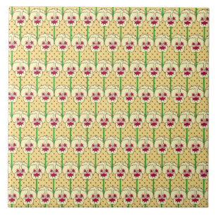 Gele pansies - patroon met retroflectuur tegeltje