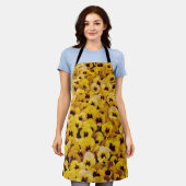 Gele pansies schort (Gedragen)
