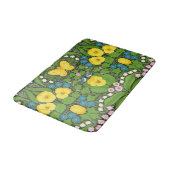 Gele pansies, vogels en vlinders badmat (Gekanteld)