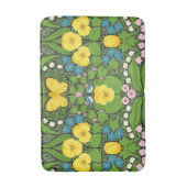 Gele pansies, vogels en vlinders badmat (Voorkant Verticaal)