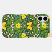 Gele pansies, vogels en vlinders Case-Mate iPhone case (Achterkant (horizontaal))