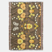 Gele pansies, vogels en vlinders deken (Voorkant Verticaal)