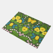 Gele pansies, vogels en vlinders deurmat (Schuin)