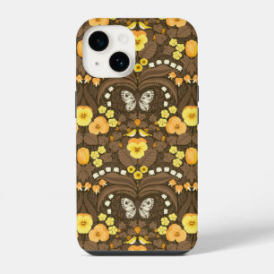 Gele pansies, vogels en vlinders iPhone 14 hoesje