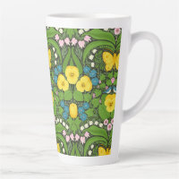 Gele pansies, vogels en vlinders