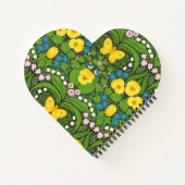 Gele pansies, vogels en vlinders notitieboek (Achterkant)