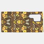 Gele pansies, vogels en vlinders samsung galaxy hoesje (Achterkant horizontaal)