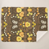 Gele pansies, vogels en vlinders sherpa deken (Voorkant (horizontaal))