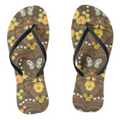 Gele pansies, vogels en vlinders teenslippers (Voetbed)