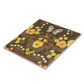 Gele pansies, vogels en vlinders tegeltje (Zijkant)