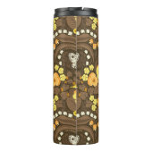 Gele pansies, vogels en vlinders thermosbeker (Achterkant)