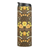 Gele pansies, vogels en vlinders thermosbeker (Geroteerd rechts)