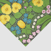 Gele pansies, vogels en vlinders tissuepapier (Detail)